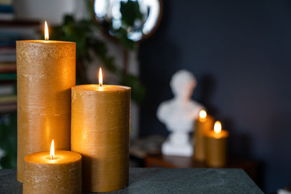 Cylinder Candles - 12 cm ⌀ - Beeswax Color
