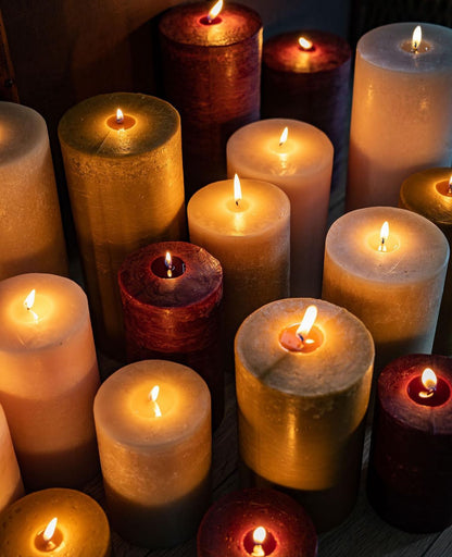 Cylinder Candles - 12 cm ⌀ - Claret Red
